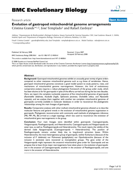 BMC Evolutionary Biology Biomed Central