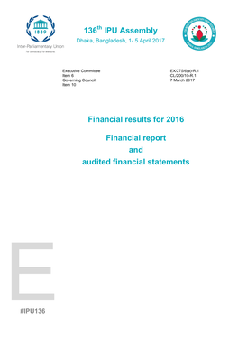 136 IPU Assembly Financial Results for 2016 Financial Report and Audited