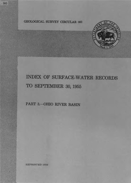 Index of Surface-Water Records to September 30,1955