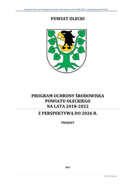 Powiat Olecki Program Ochrony Środowiska