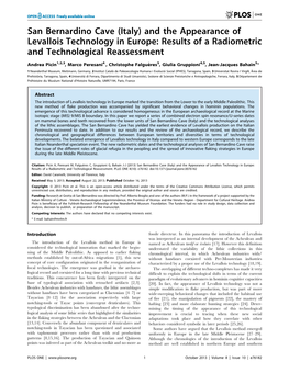 San Bernardino Cave (Italy) and the Appearance of Levallois Technology in Europe: Results of a Radiometric and Technological Reassessment