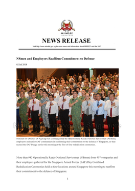 Nsmen and Employers Reaffirm Commitment to Defence