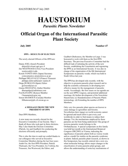 Haustorium #47, July 2005