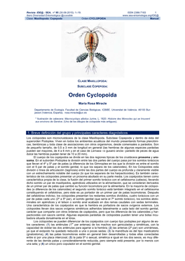 Orden CYCLOPOIDA Manual