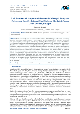 A Case Study from Seka Chekorsa District of Jimma Zone, Oromia, Ethiopia