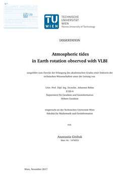 Atmospheric Tides in Earth Rotation Observed with VLBI