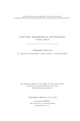 Victor Frederick Weisskopf 1908–2002