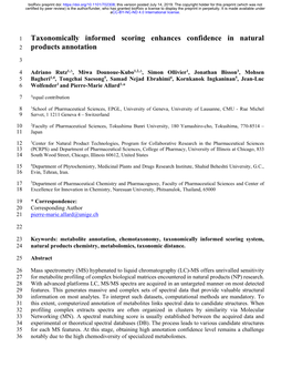 Taxonomically Informed Scoring Enhances Confidence in Natural 2 Products Annotation