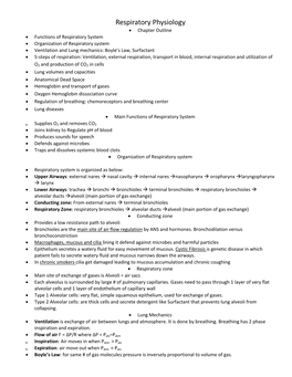 Respiratory Physiology