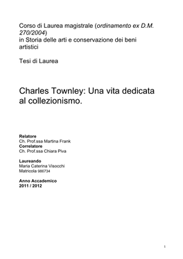 Charles Townley Ultima Versione