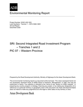 Second Integrated Road Investment Program – Tranches 1 and 2 PIC 07