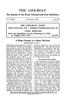 THE LIFE-BOAT. the Journal of the Royal National Life-Boat Institution