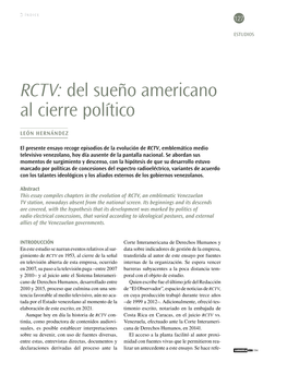 RCTV: Del Sueño Americano Al Cierre Político
