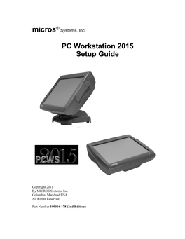 PCWS 2015 Setup Guide - 2Nd Edition Iii Preface Why Read This Manual?