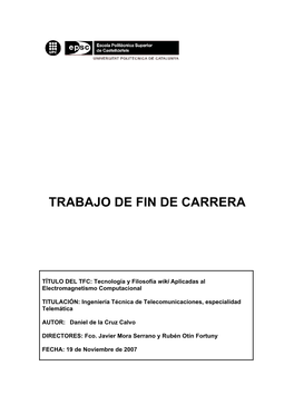 Trabajo De Fin De Carrera