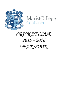 Cricket Club 2015 - 2016 Year Book