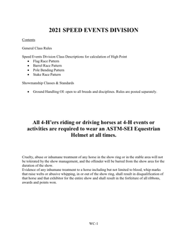 2021 Speed Events Division