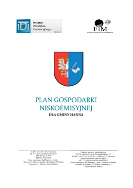 Plan Gospodarki Niskoemisyjnej Dla Gminy Hanna