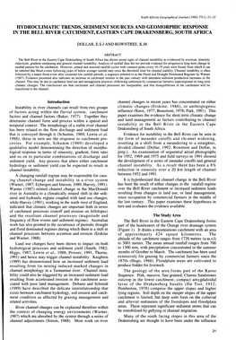 Hydroclimatic Trends, Sediment Sources and Geomorphic Response in the Bell River Catchment, Eastern Cape Drakensberg, South Africa