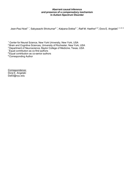 Aberrant Causal Inference and Presence of a Compensatory Mechanism in Autism Spectrum Disorder