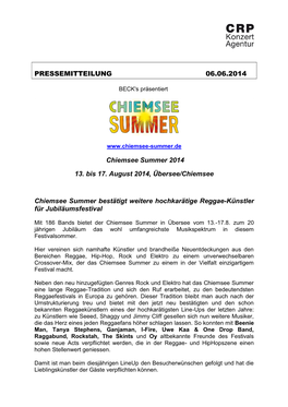 PRESSEMITTEILUNG 06.06.2014 Chiemsee