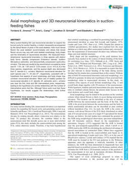 Axial Morphology and 3D Neurocranial Kinematics in Suction- Feeding Fishes Yordano E