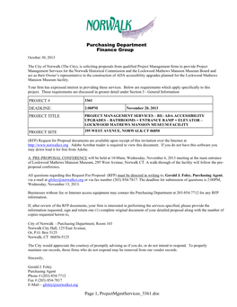 Page 1, Projectmgmtservices 3361.Doc Purchasing Department Finance Group