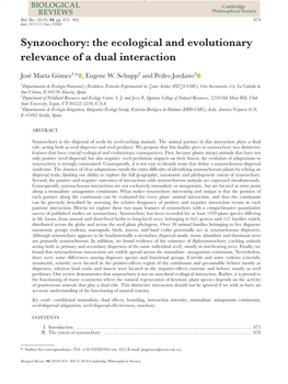 Synzoochory: the Ecological and Evolutionary Relevance of a Dual Interaction