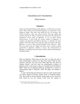 FIGURING out FIGURINES1 Philip Johnston