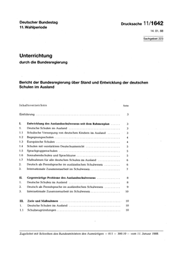 Unterrichtung Durch Die Bundesregierung