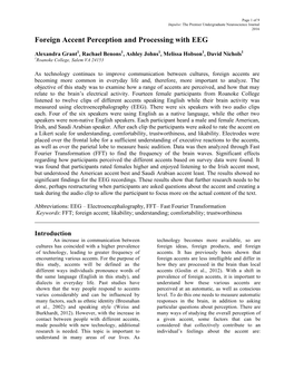 Foreign Accent Perception and Processing with EEG