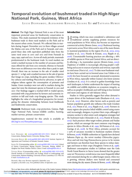 Temporal Evolution of Bushmeat Traded in High Niger National Park, Guinea, West Africa