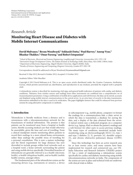 Monitoring Heart Disease and Diabetes with Mobile Internet Communications