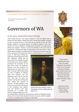 Governors of WA April 2016