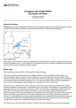 Ecological Site F139XY005OH Dry Acidic Till Plains