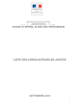 Liste Des Conciliateurs De Justice