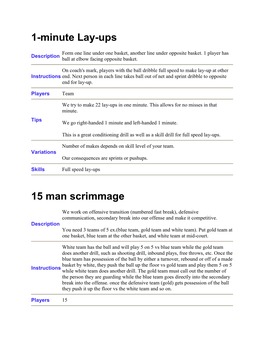 1-Minute Lay-Ups 15 Man Scrimmage