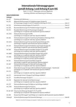 Internationale Fahrzeuggruppen Gemäß Anhang J Und Anhang K