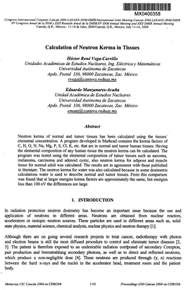 Calculation of Neutron Kerma in Tissues