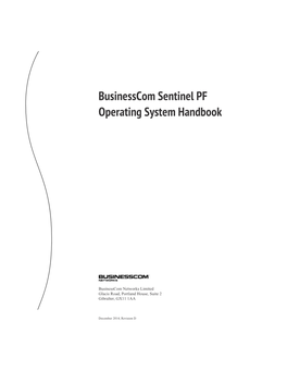 Businesscom Sentinel PF Operating System Handbook