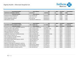 Dignity Health – Alternate Hospital List