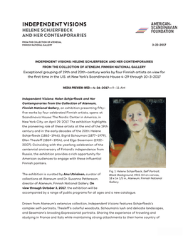 Independent Visions Helene Schjerfbeck and Her Contemporaries