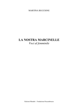 LA NOSTRA MARCINELLE Voci Al Femminile