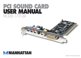 PCI Sound Card USER MANUAL MODEL 173124