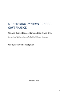 Monitoring Systems of Good Governance