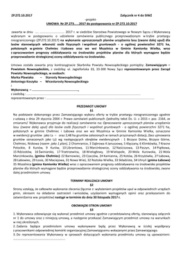 ZP.272.10.2017 Załącznik Nr 4 Do SIWZ -Projekt- UMOWA Nr ZP.273…...2017 Do Postępowania Nr ZP.272.10.2017