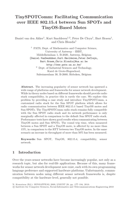 Facilitating Communication Over IEEE 802.15.4 Between Sun Spots and Tinyos-Based Motes