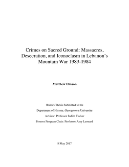 Massacres, Desecration, and Iconoclasm in Lebanon's Mountain