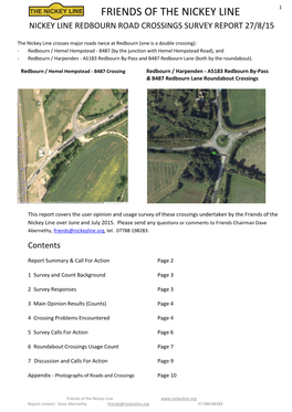 Nickey Line Redbourn Crossings Usage and Safety Survey Report July 2015