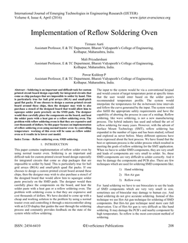 Implementation of Reflow Soldering Oven